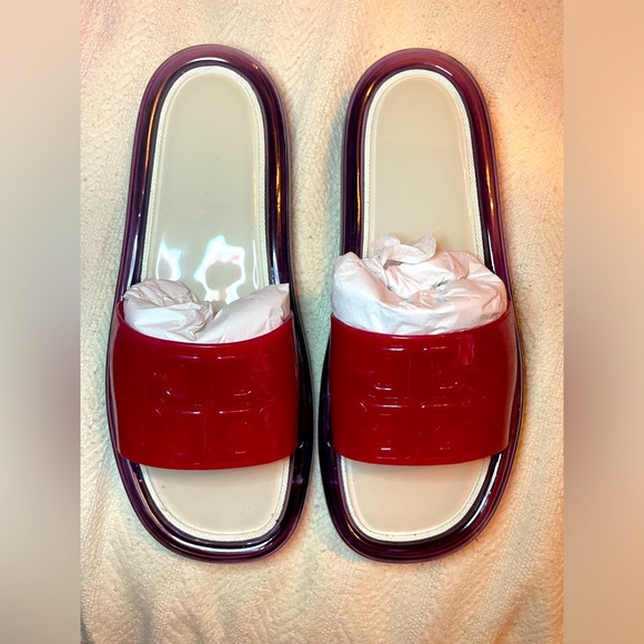 ☂️Tory Burch 💋Red,Deep Purple & light Cream Bubble Jelly❣️ - Picture 1 of 7
